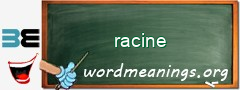 WordMeaning blackboard for racine
